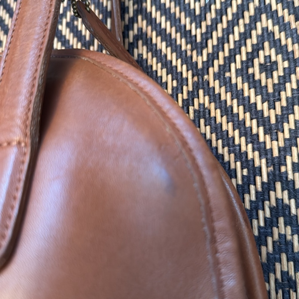 Vintage Coach Asheville zip 9089 British tan dome bowler - Picture 4 of 16